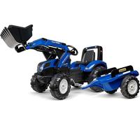 FALK Tracteur New Holland Bleu avec remorque à pédales de 3 ans