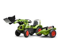 Falk - Tractopelle à pédales Claas avec remorque - Dès 3 Ans | Pelle frontale articulée - Siège ajustable - Tracteur enfant - Fabriqué en France - Jeux extérieur enfant - 1040AM