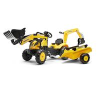 Tractopelle à pédales Komatsu - FALK - Pelle frontale & Excavatrice - 100% Fabriqué en France - 30% de plastique recyclé - Dès 2 ans