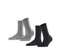 FALKE Active Breeze Multipack W So fil refroidissant unies lot de 2 paires, Chaussettes Femme, Multicolore Black Grey 0020, 39-42
