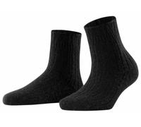 Falke Aux femmes Rib Bed Plaine La laine Chaussettes - Noir