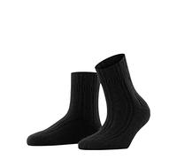 Falke Chaussettes femme Bedsock W HP – Laine angora épaisses fantaisie – Noir 35-38