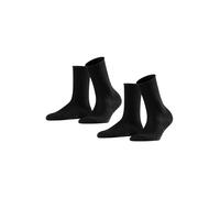 FALKE Active Breeze Multipack W So fil refroidissant unies lot de 2 paires, Chaussettes Femme, Noir Black 0010, 39-42