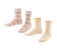 FALKE Happy Stripe Multipack K So coton fantaisie lot de 2 paires, Chaussettes Mixte enfant, Beige Sand Melange 4650, 27-30