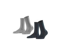 FALKE Chaussettes bleu marine / gris chiné, Taille 35-38
