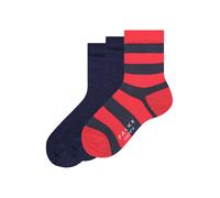 FALKE Chaussettes bleu marine / rouge, Taille 31-34
