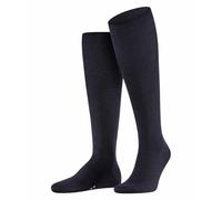 Falke Chaussettes longues Airport M Homme laine-coton unies 1 paire Bleu Dark Navy 47-48