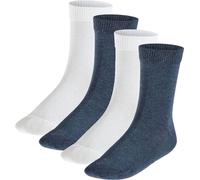 FALKE Chaussettes Enfants, Lot de 4 - Happy, Chaussettes courtes Blanc/Bleu 39-42