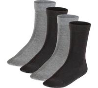 FALKE Chaussettes Enfants, Lot de 4 - Happy, Chaussettes courtes Noir/Gris 31-34