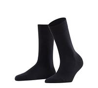 FALKE Chaussettes Femme Laine Coton Durable Avec Bords Souples Non-Comprimants Sur Le Mollet Sans Motif Unies Chaudes Pour Été Ou Hiver Bleu Marine Gris Noir 1 Paire Sensitive Berlin