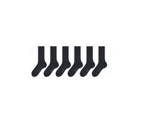 Falke Chaussettes Happy Multipack M – unies en coton, lot de 6 paires, noir 43-46