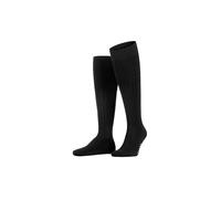 Falke Chaussettes longues Milano M Kh – coton uni – noir (47-48) – 1 paire