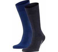FALKE Chaussettes Hommes Lot de 2 - Cool 24/7, chaussettes business, chaussettes courtes, uni #1 bleu/bleu foncé 41-42