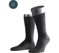 FALKE Chaussettes hommes Swing pack de 2 - Hommes, Bas,Twopack, Uni, 39-46 Noir 39-42 (UK 5-8.5)