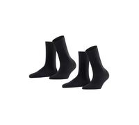 Falke Chaussettes Femme Softmerino Multipack - Laine et coton unies - Noir 35-36 EU