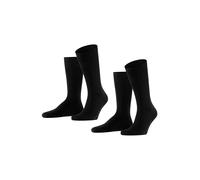 FALKE Swing Multipack M So coton unies lot de 2 paires, Chaussettes Homme, Noir Black 3000, 39-42