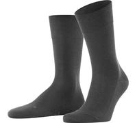 FALKE Chaussettes pour hommes - Sensitive New York, bas, mélange de polyester, logo, uni Gris foncé 43-46
