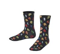 FALKE Colourful Alphabet Print K So coton fantaisie 1 paire, Chaussettes Mixte enfant, Bleu Space Blue 6116, 27-30