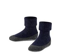 Falke Chaussettes Cosyshoe K HP, laine, picots semelle, bleu foncé/gris chiné, Taille 31,5
