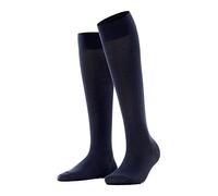 FALKE Cotton Touch W KH fines unies 1 paire, Chaussettes longues Femme, Bleu (Dark Navy 6370) nouveau - écologique, 35-38