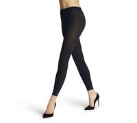 FALKE Cotton Touch W Le Opaques Unis 1 Paire, Leggings Femme, Bleu Space Blue 6116, M-L