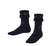 FALKE Country Flower K SO coton laine motif fantaisie 1 paire, Chaussettes Mixte enfant, Bleu (Midnight 6414), 35-38