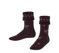 FALKE Country Flower K SO coton laine motif fantaisie 1 paire, Chaussettes Mixte enfant, Rouge (Wine 8245), 35-38
