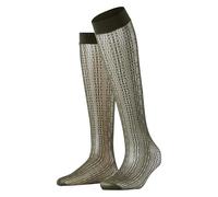 FALKE Crossroads W Kh Transparent Gemustert Chaussettes Hautes, Vert Artichoke 7436, Taille Unique Femmes