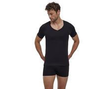 FALKE Daily Comfort Multipack Deep V Neck M S/s Ts coton respirant 2 pièces, Sous-vêtement Homme, Noir Black 3000, L