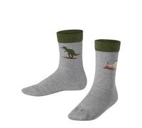 FALKE Dinosaurs K So coton fantaisie 1 paire, Chaussettes Mixte enfant, Gris Lt. Heather 3223, 31-34