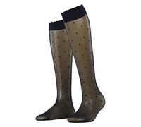 Falke Chaussettes longues Dot 15 DEN W Kh transparentes fantaisie bleu marine 35-38