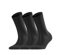 FALKE Family 3-Pack W So Chaussettes, Noir (Black 3009), 35-38 (UK 2.5-5 Ι US 5-7.5) (Lot de 3) Homme