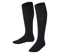 FALKE Family K KH coton unies 1 paire, Chaussettes longues Mixte enfant, Gris (Anthracite Melange 3080) nouveau - écologique, 35-38