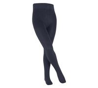 FALKE Family K Ti coton durable épais unis 1 paire, Collants Mixte enfant, Bleu Dark Blue Melange 6688, 122-128