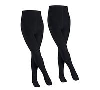 FALKE Family Multipack K Ti coton épais unis lot de 2 paires, Collants Mixte enfant, Bleu Dark Marine 6170, 152-164