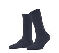FALKE Family W So coton durable unies 1 paire, Chaussettes Femme, Bleu Dark Blue Melange 6688, 39-42