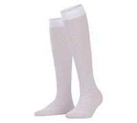 FALKE Dot 15 DEN W Kh transparentes fantaisie 1 paire, Chaussettes longues Femme, Blanc White 2209, 35-38