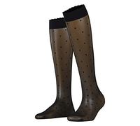 FALKE Femme Dot 15 Den W Kh Transparentes Fantaisie Chaussettes Longues, Noir Black 3009, 35-38 EU