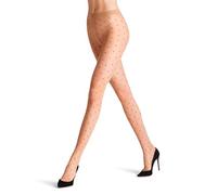 FALKE Femme Dot Bicolor 15 Den W Ti Transparents Fantaisie Collants, Effet Peau Powder 4169, M-L EU