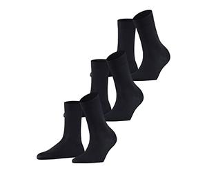 FALKE femme Family 3-Pack chaussettes respirantes durables coton renforcées extra-douces sur la peau unies couture plate aux orteils pour vie quotidienne travail multipack lot de 3 paires