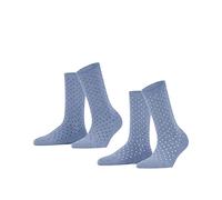ESPRIT Fine Dot 2-Pack, Chaussettes Femme, Coton, Bleu (Jeans 6458), 35-38 (Lot De 2)