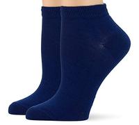 Falke Chaussettes basses Femme Happy 2 paires Coton unies Bleu (35-38)