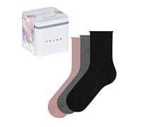 FALKE Femme Happy Giftbox Uni Multipack W So Coton Unies Chaussettes, Multicolore Black Grey Pink 0030, 35-38 EU