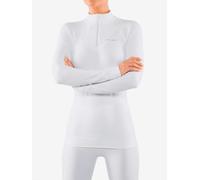 FALKE Femme Maximum Warm High Zip Neck W L/S SH Fil Fonctionnel Séchage Rapide Couche De Base Supérieure, Blanc White 2860, M EU