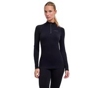 FALKE Femme Maximum Warm High Zip Neck W L/s SH Fil Fonctionnel séchage Rapide Couche de Base supérieure, Noir Black 3000, L