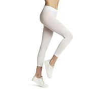 FALKE Pure Matt 50 DEN Capri W Le semi-opaques unis 1 paire, Leggings Femme, Blanc White 2209, M-L
