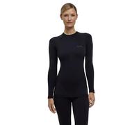 FALKE Femme Warm Round Neck W L/S SH Fil Fonctionnel Séchage Rapide Couche De Base Supérieure, Noir Black 3000, S EU