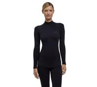 FALKE Femme Warm Turtleneck W L/S SH Fil Fonctionnel Séchage Rapide Couche De Base Supérieure, Noir Black 3000, XS EU