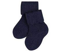 Falke Chaussettes bébé mixte Flausch B – coton/laine – 1 paire – Bleu Dark Navy 6370 – 62-68