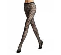 FALKE Fluid Fusion W Ti Transparent Gemustert Collants, Noir 3009, S Femmes
